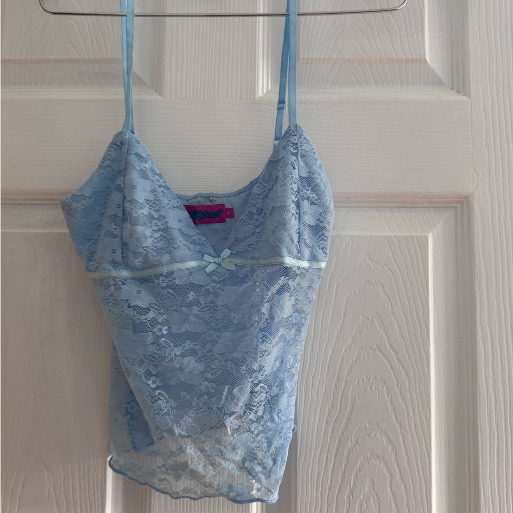 Edikted Sky Blue Lace Tank